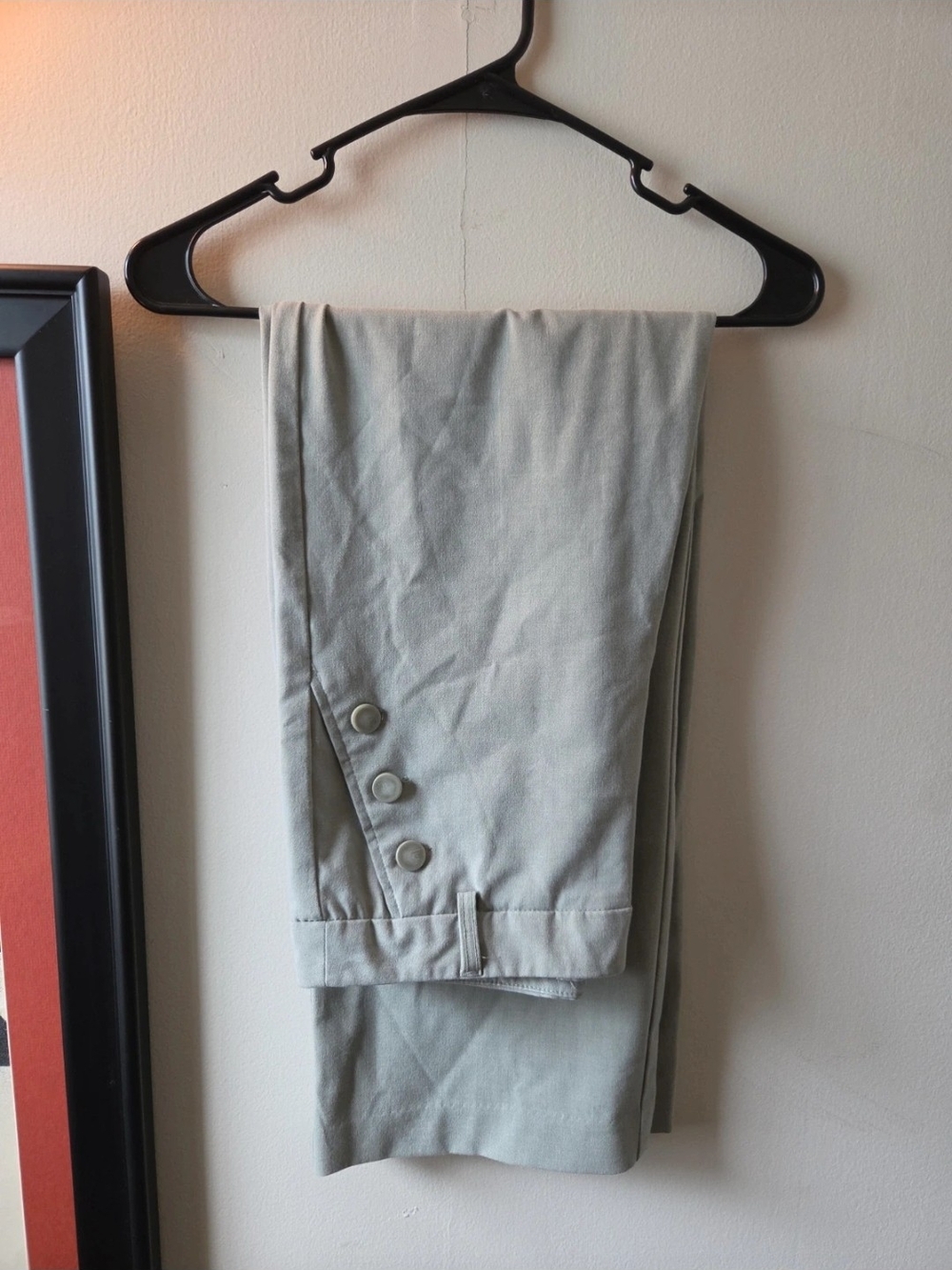 Rachel Zoe Light Gray Chinos with Button Cuff Detail